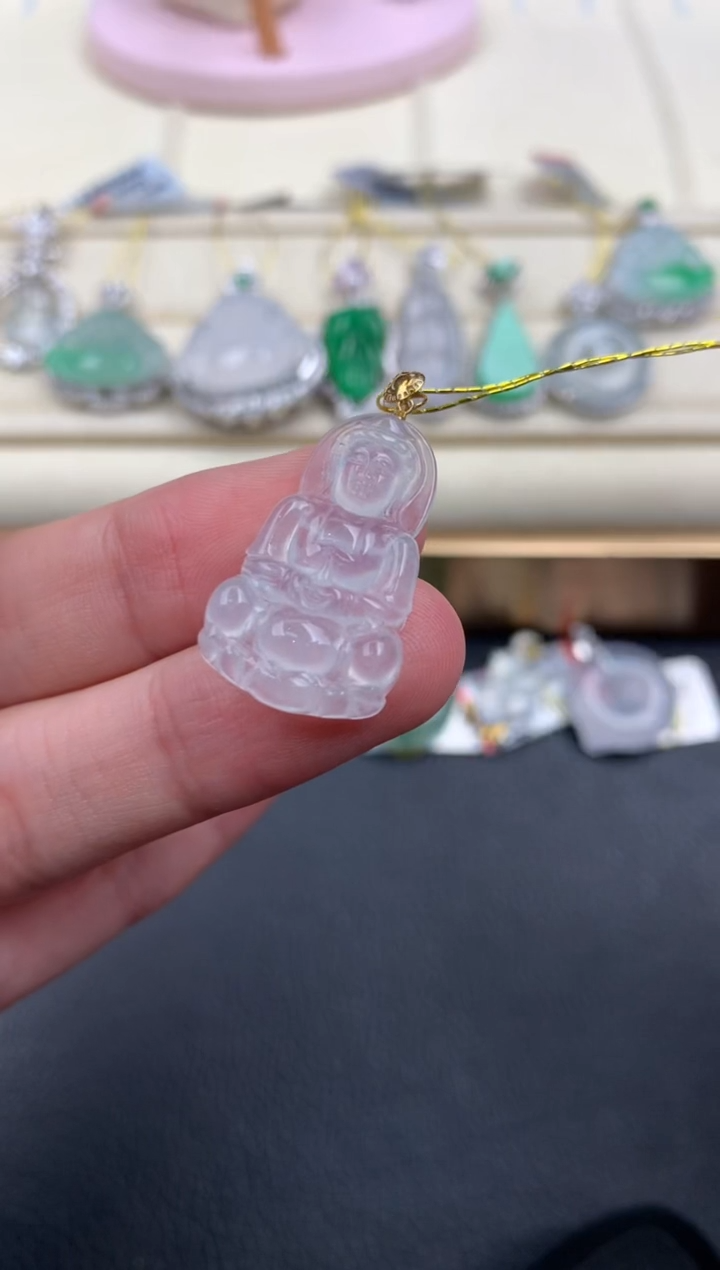 【闪购商品】翡翠颈饰18K金镶嵌D835     