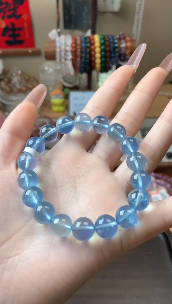 【闪购商品】海蓝宝石手链未镶嵌海蓝宝11mm