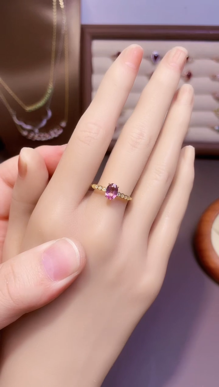 【闪购商品】碧玺戒指银S925镶嵌一枚