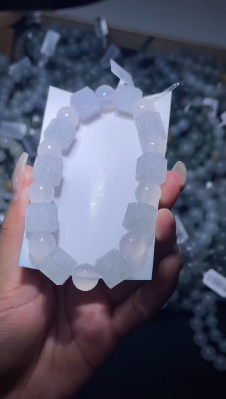 【闪购商品】定制翡翠未镶嵌天然缅甸A货翡翠手串16