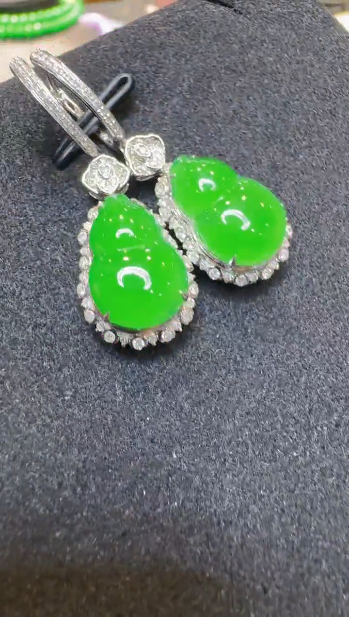 18K金镶嵌翡翠耳饰多样性团购发一件