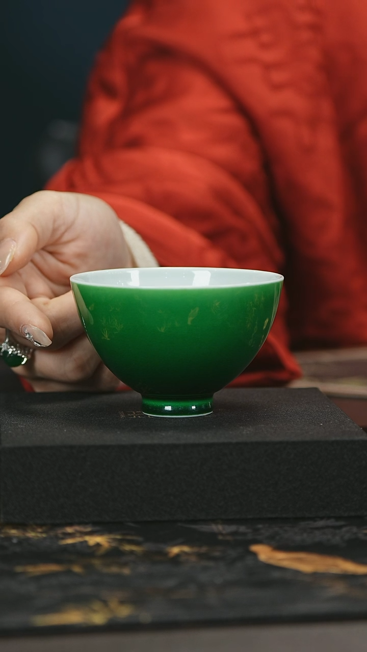 【闪购商品】瓷唐里郎窑绿鸡心杯