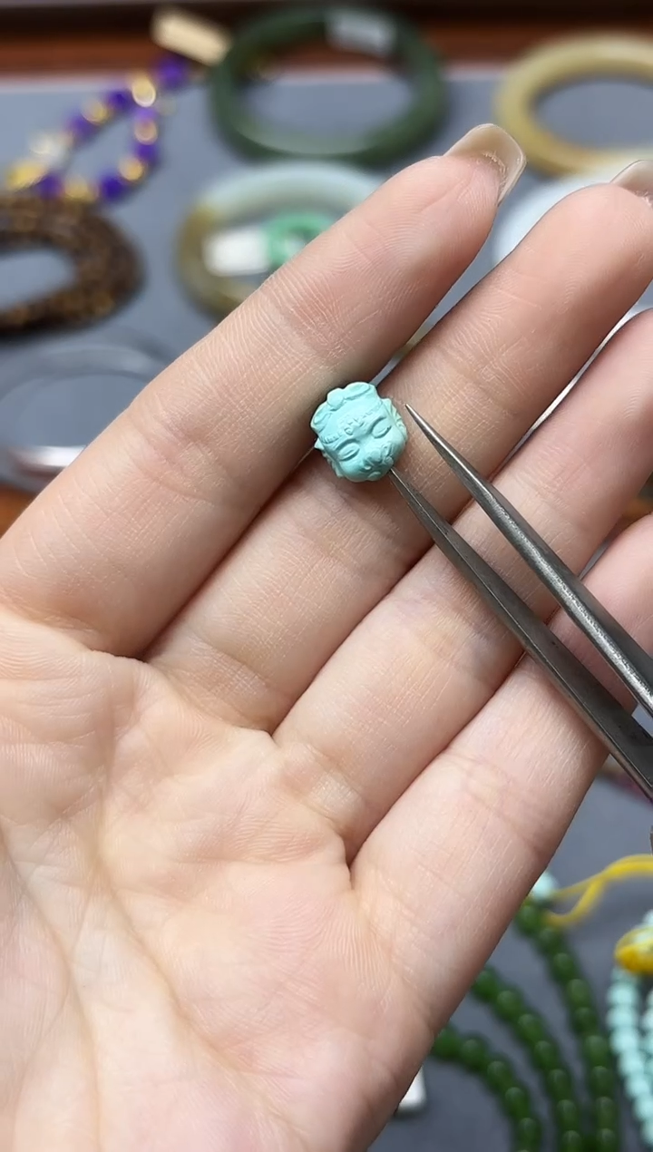 未镶嵌绿松石挂件松石象神配饰GW