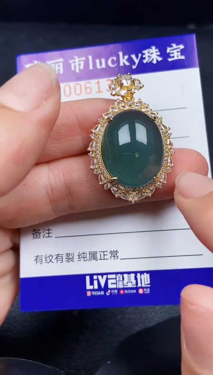 翡翠银S925镶嵌颈饰6131