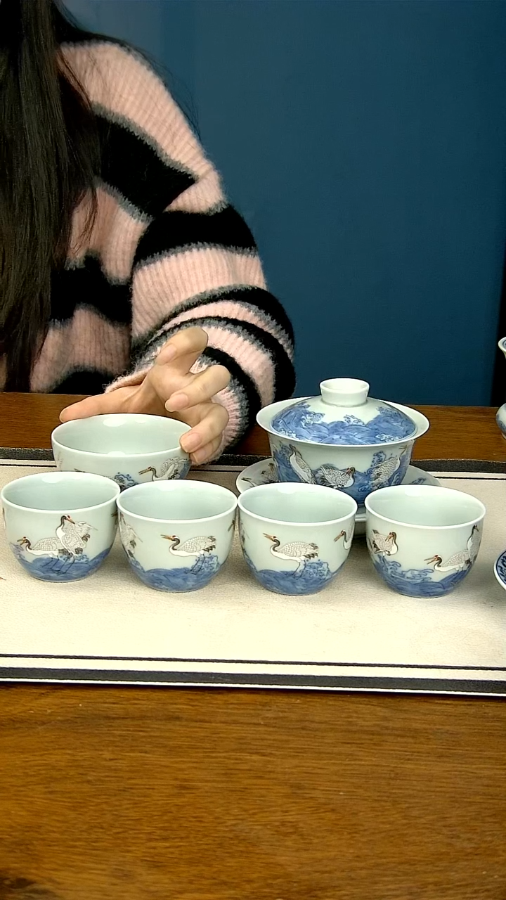 【闪购商品】一品仙鹤六件套----四个客杯