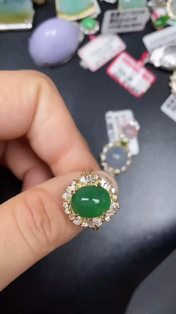 银S925镶嵌戒指翡翠1960