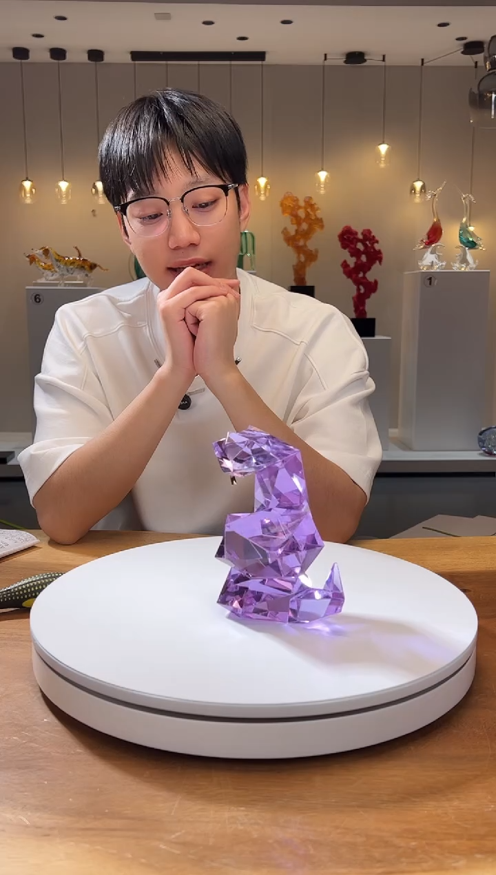 【闪购商品】茶宠巴比特美学 小号紫色钻蛇纳福摆件