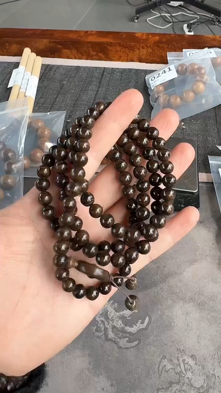 【闪购商品】金丝楠手串/手链阴沉满水波0.8*108圆珠多圈
