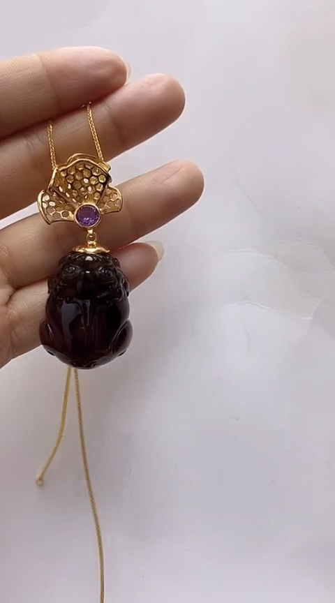 【闪购商品】琥珀裸石银S925镶嵌琥珀吊坠