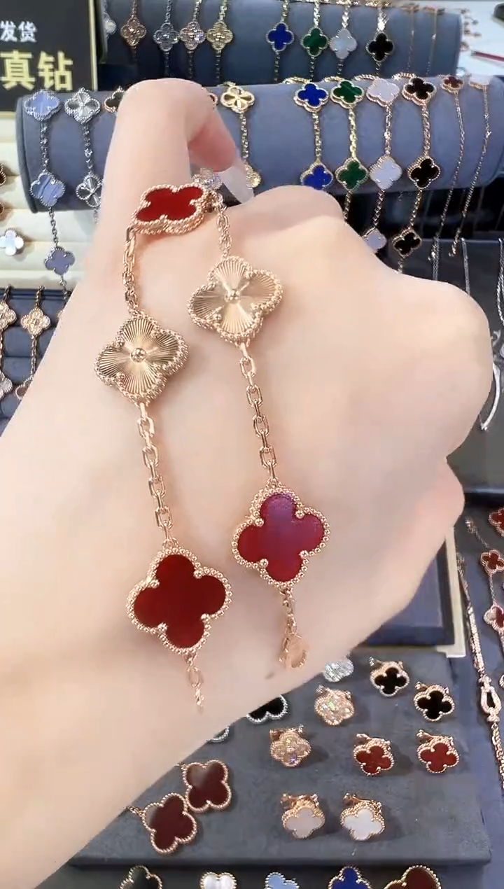 【闪购商品】玛瑙/玉髓手链18K金镶嵌手链