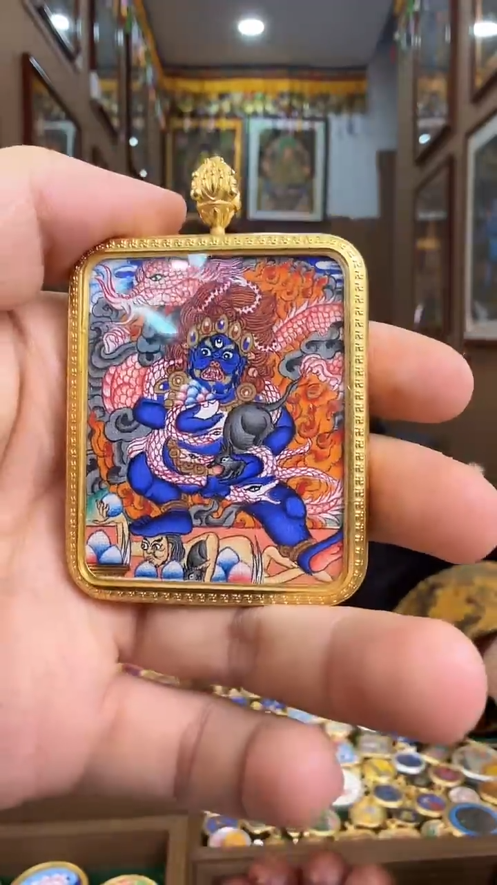 吊坠黑财神-纯手绘唐卡