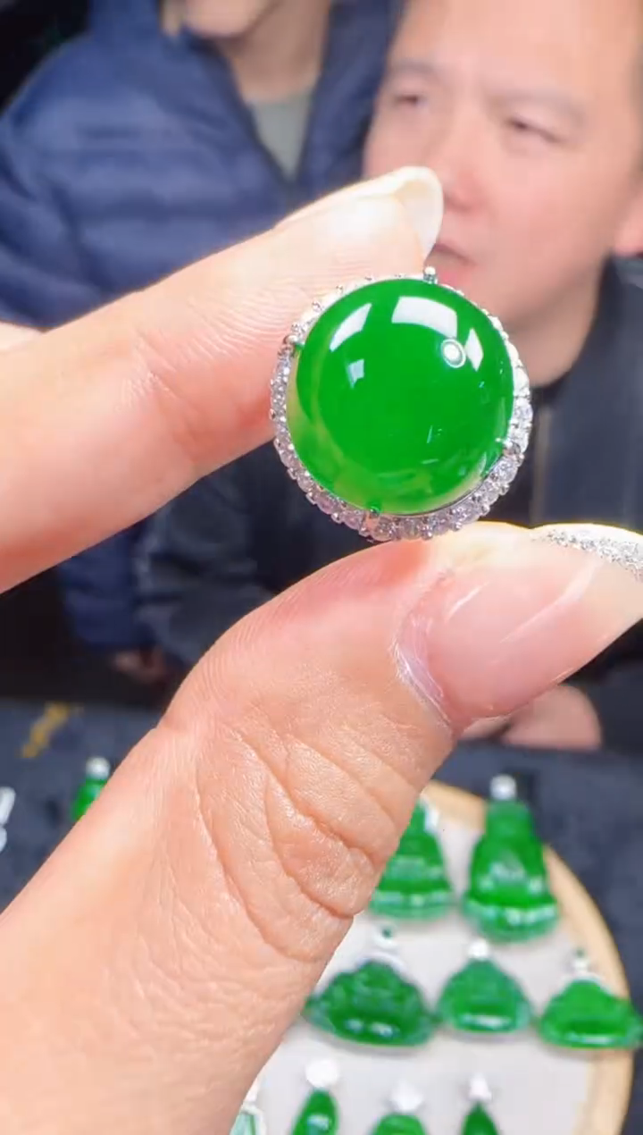 未镶嵌定制翡翠翡翠戒指45