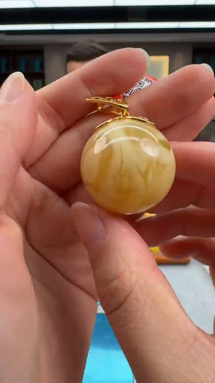 【闪购商品】琥珀颈饰银S925镶嵌序列号268