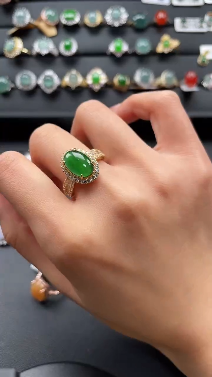 【闪购商品】翡翠戒指银S925镶嵌54676547