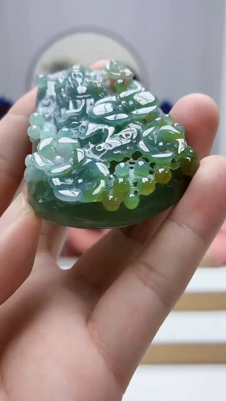 未镶嵌定制翡翠4852bb-毛货挂件75