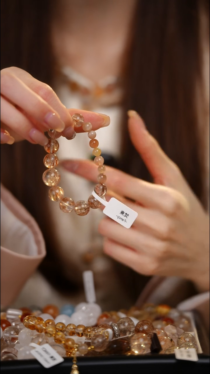 合金手链水晶超七兔毛