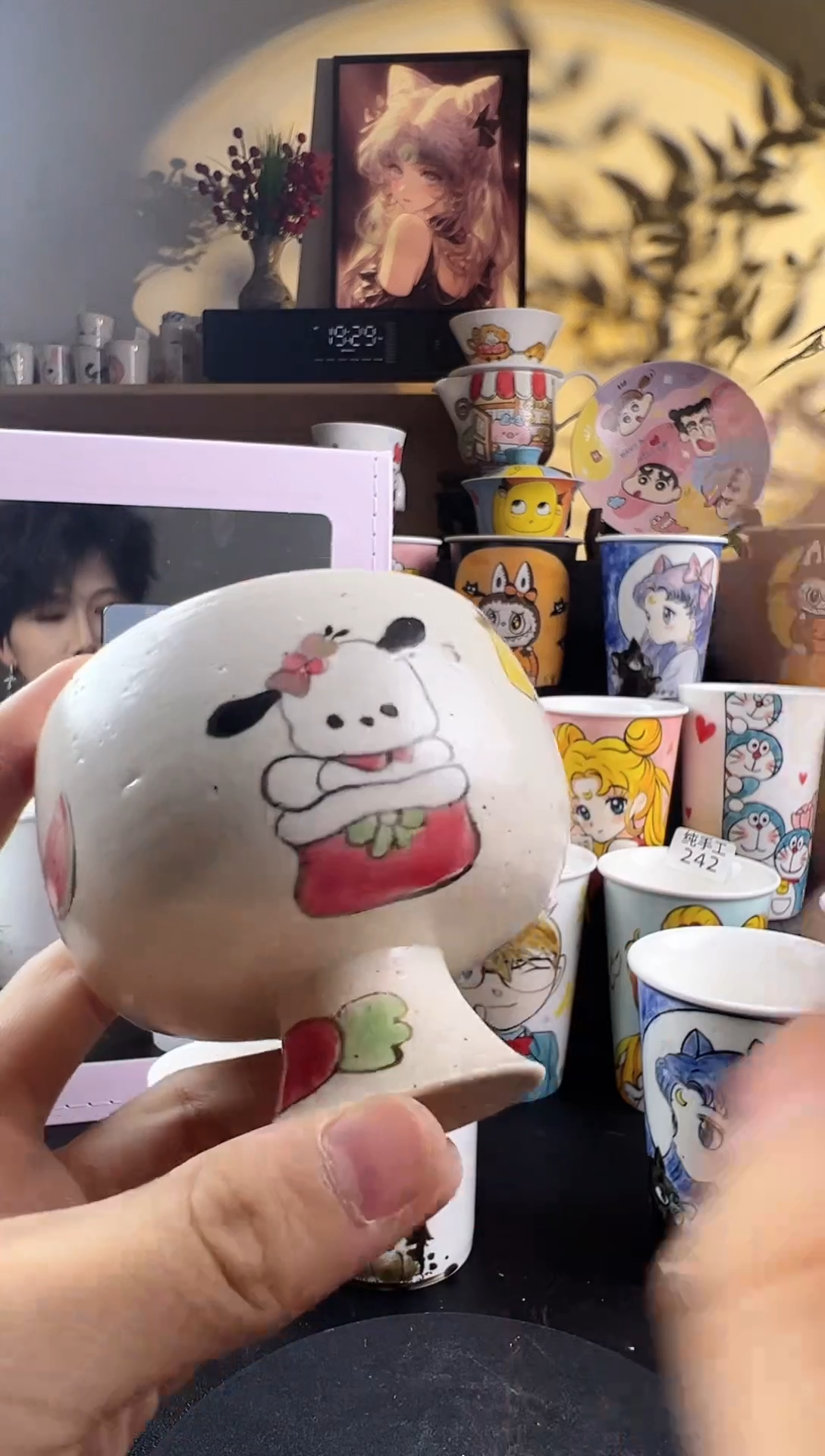 【闪购商品】摆件手工手绘陶瓷小杯杯