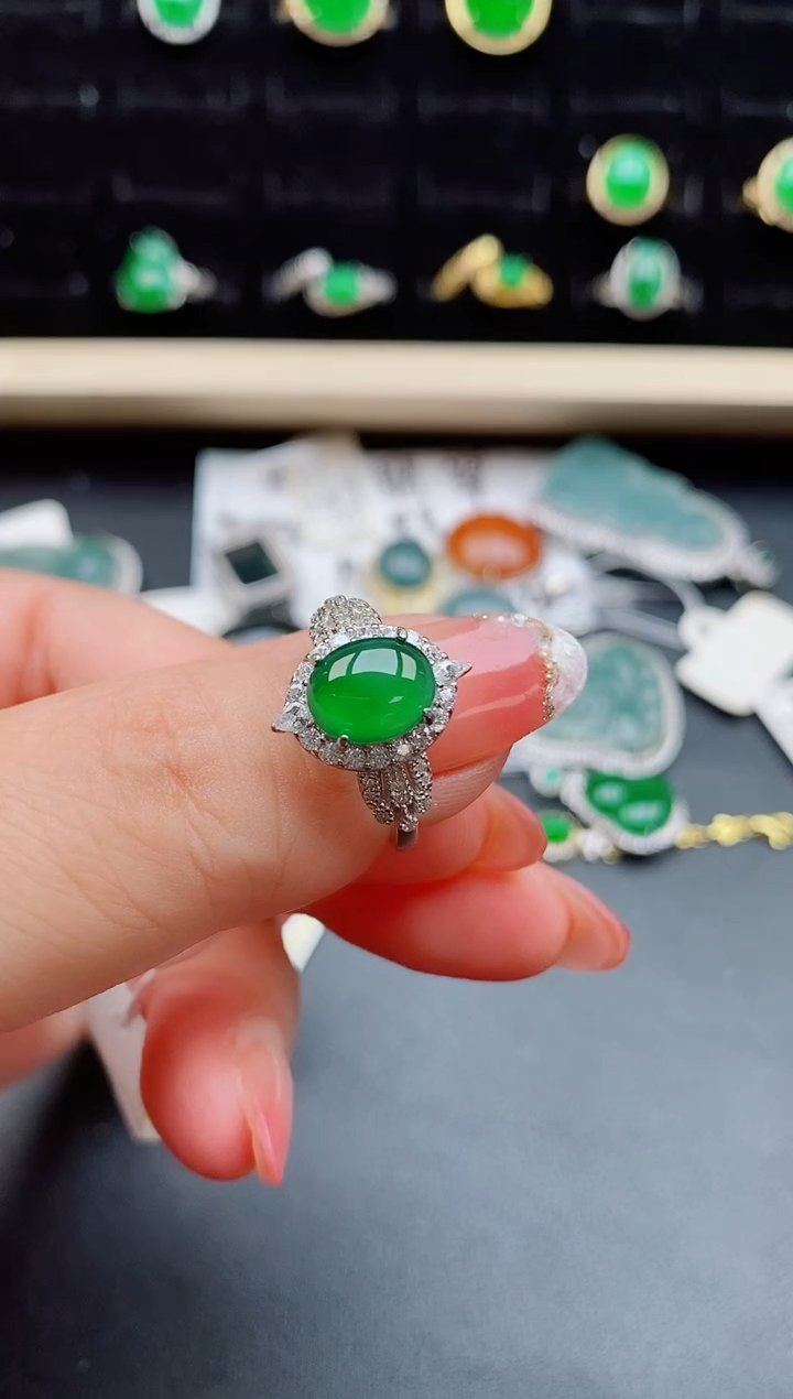 【闪购商品】翡翠戒指银S925镶嵌2121212
