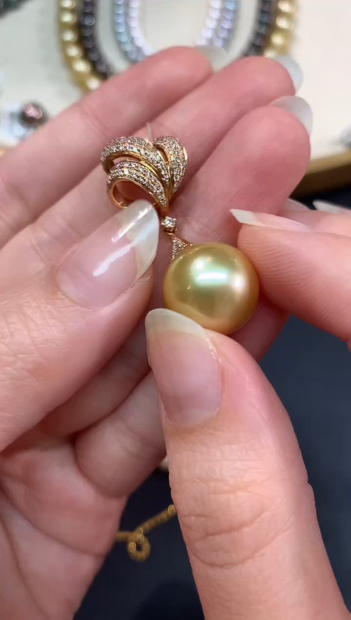 【闪购商品】海水珍珠吊坠18K金镶嵌A29|6999