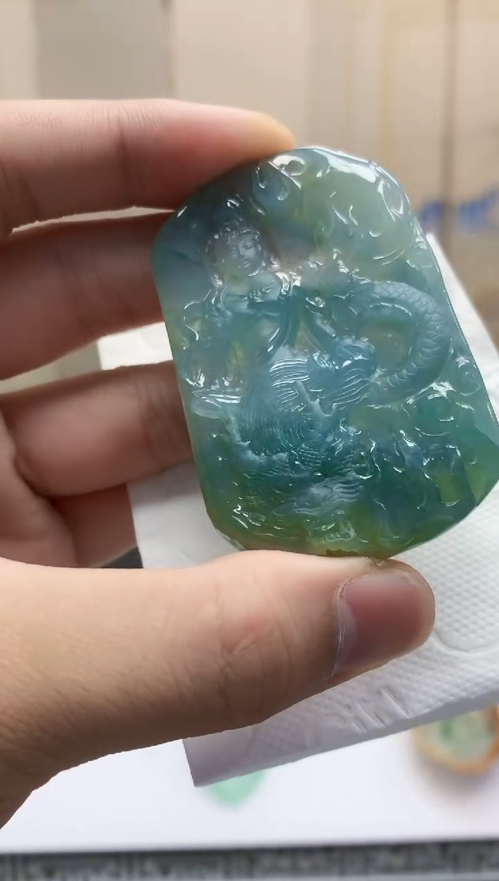 定制翡翠未镶嵌5028bb-毛货挂件75