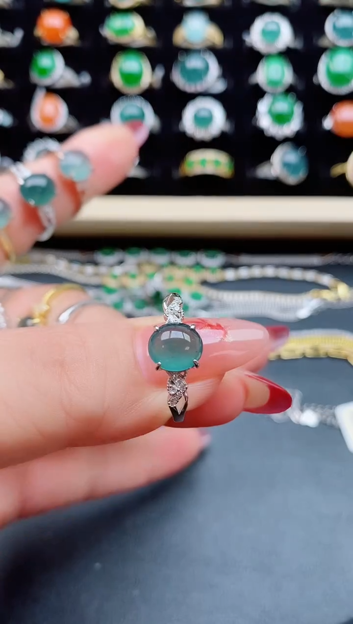 【闪购商品】翡翠戒指银S925镶嵌321312