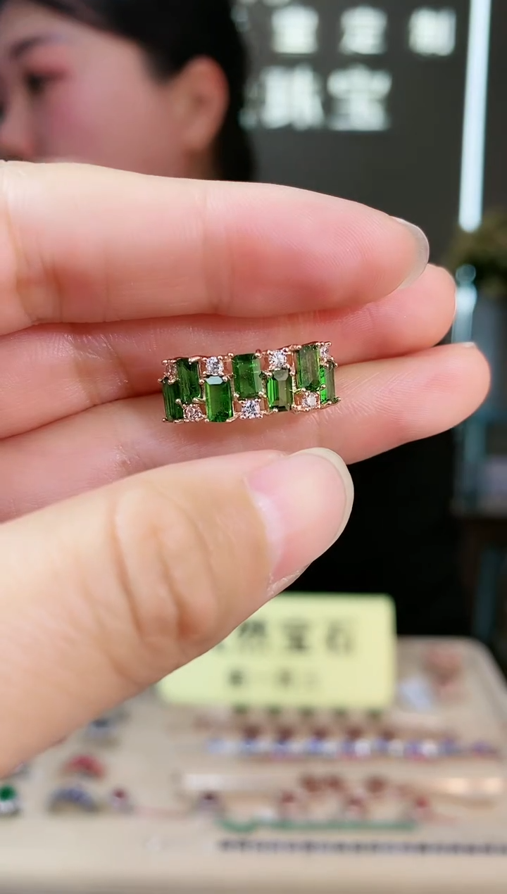 【闪购商品】透辉石手饰银S925镶嵌手饰