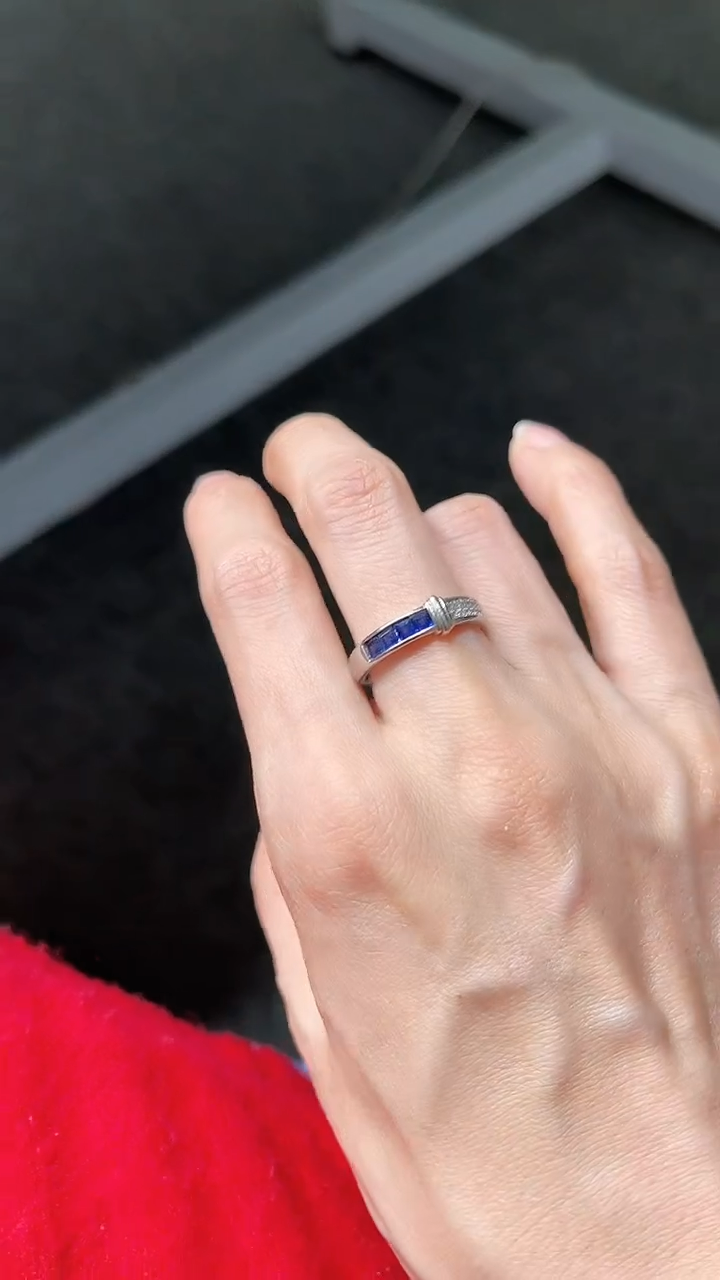 【闪购商品】蓝宝石戒指银S925镶嵌成品