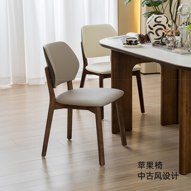 佛山阿桐木家具设计师中古风实木家用客厅餐椅法式复古书桌椅子