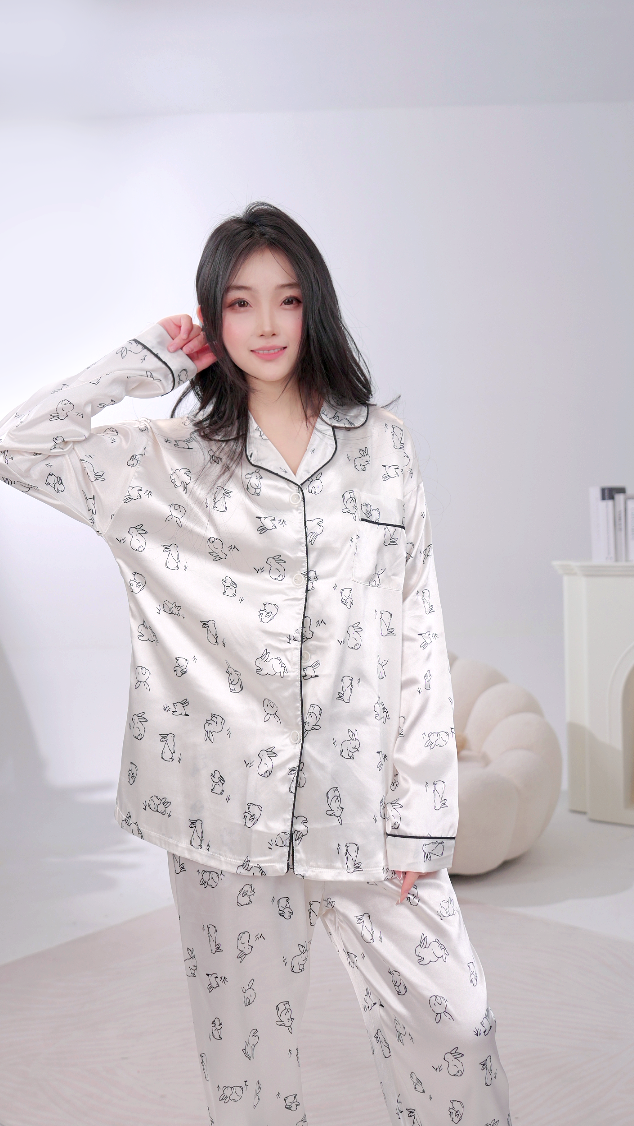 2025春夏新款长袖卡通睡衣舒适柔软家居服
