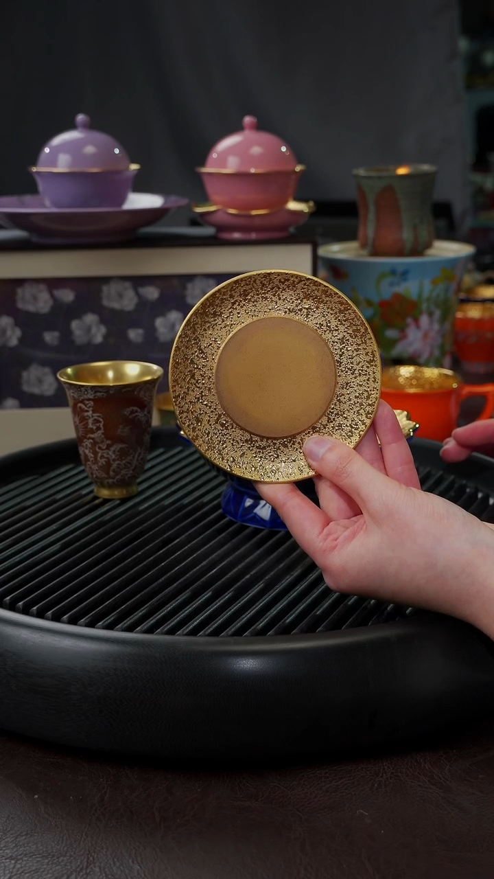 【闪购商品】杯【宜景窑紫砂鎏金系列】段泥杯垫