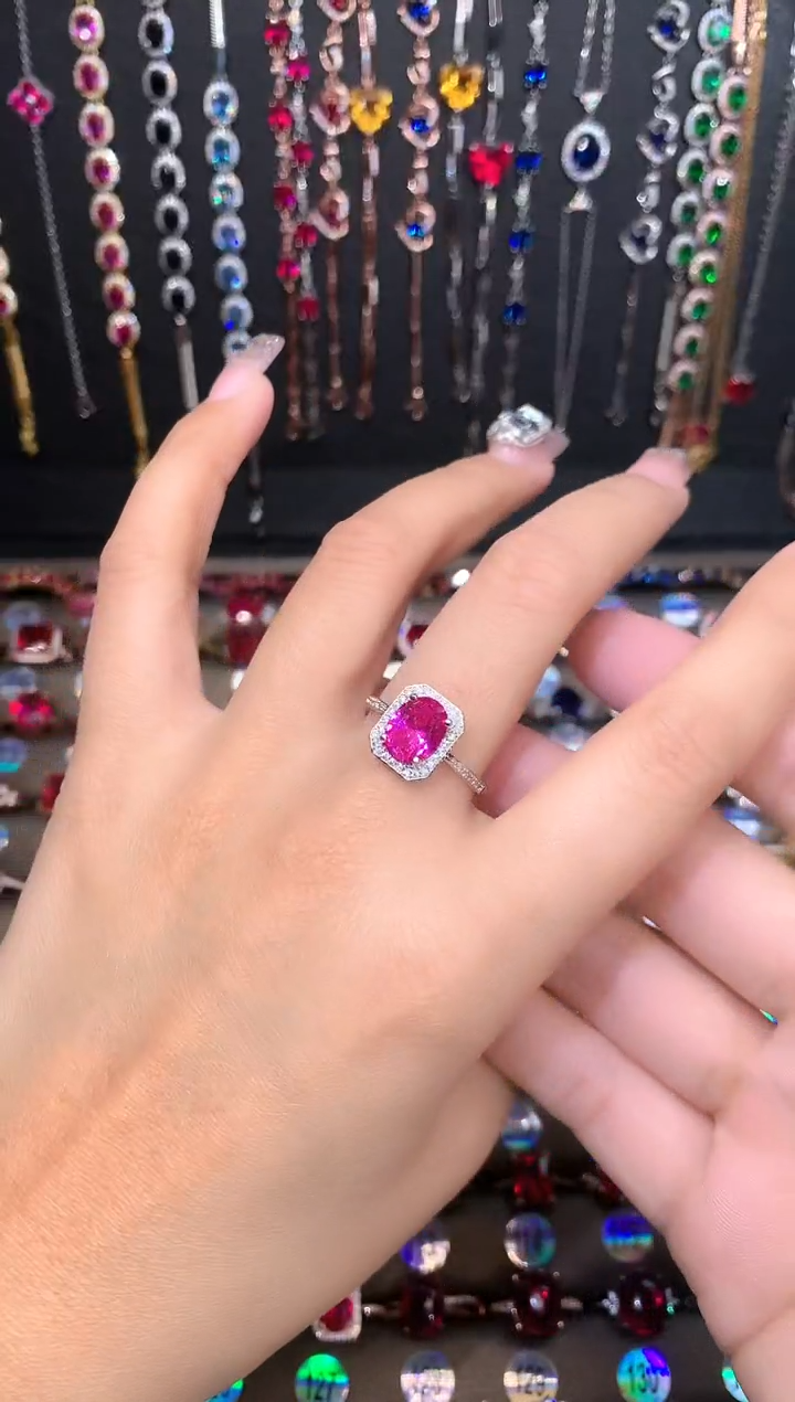 【闪购商品】蓝宝石戒指银S925镶嵌银色7.9