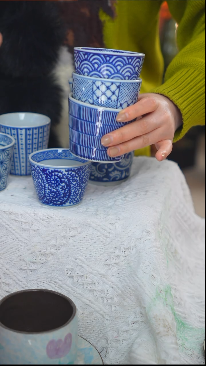 手工制作陶瓷杯子 3个（发货随机搭配）