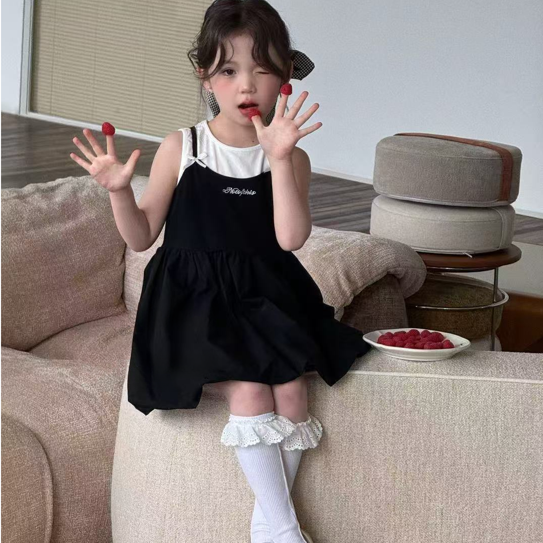棉小九 儿童小香赫本假两件连衣裙（中大童）791985