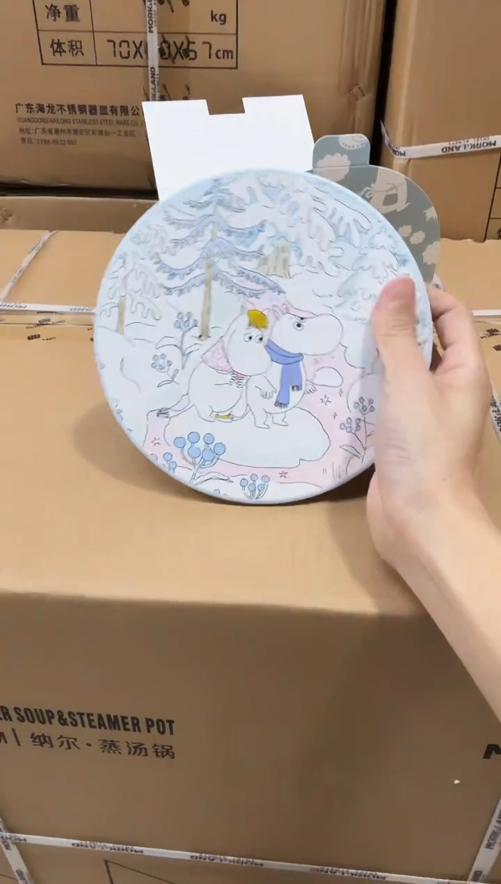 瓷片姆明陶瓷锅垫17.8cm（冬雪）