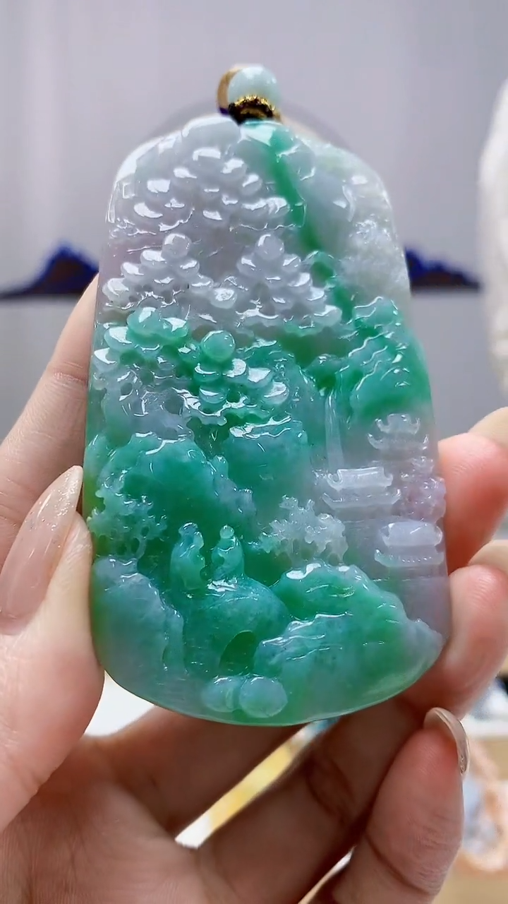 未镶嵌定制翡翠5160MM-毛货挂件147