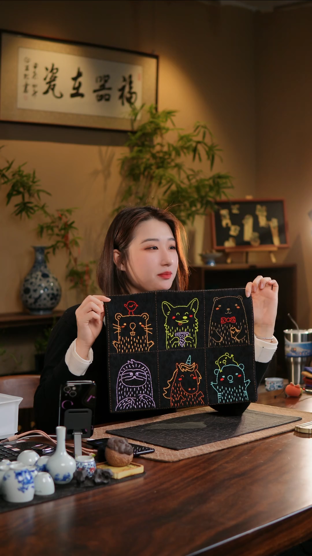 【闪购商品】织绣动物大茶席B款