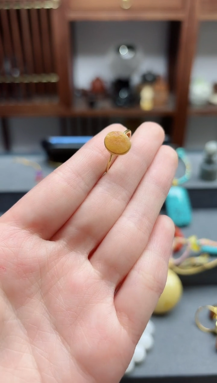 【闪购商品】和田玉戒指银S925镶嵌和田玉戒指LZYS