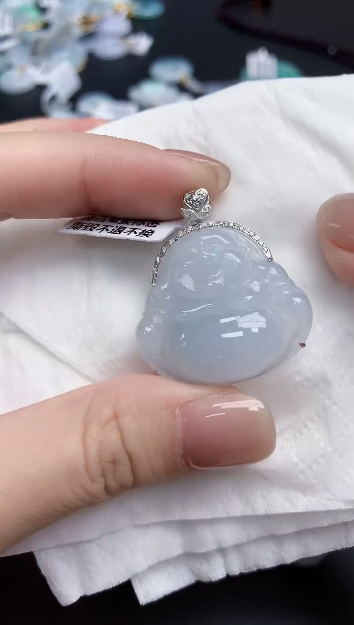 【闪购商品】翡翠颈饰18K金镶嵌天然缅甸翡翠A货