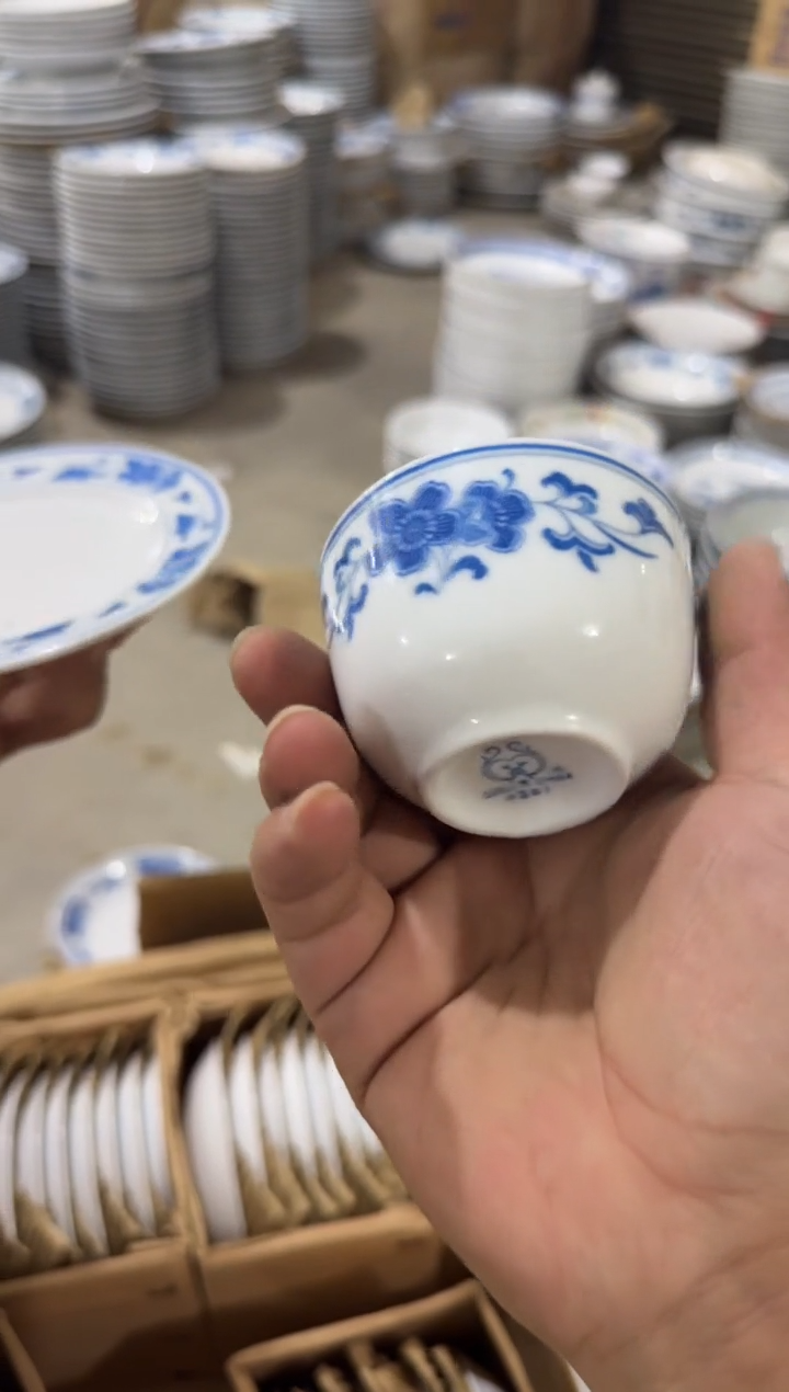 摆件蓝海棠二杠杯100毫升有瑕请慎拍