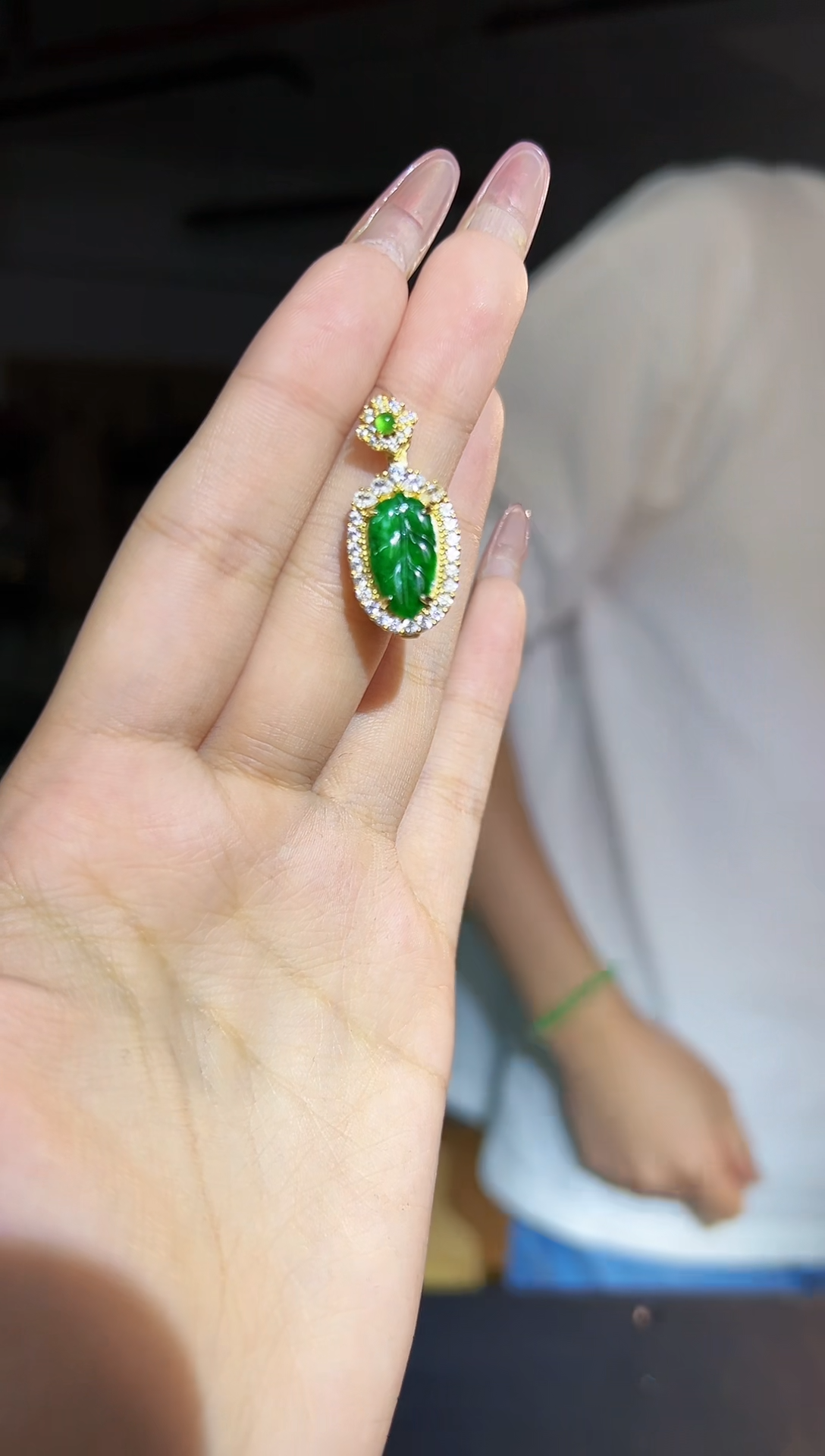 【闪购商品】翡翠颈饰银S925镶嵌缅料A货/支持复检/一件