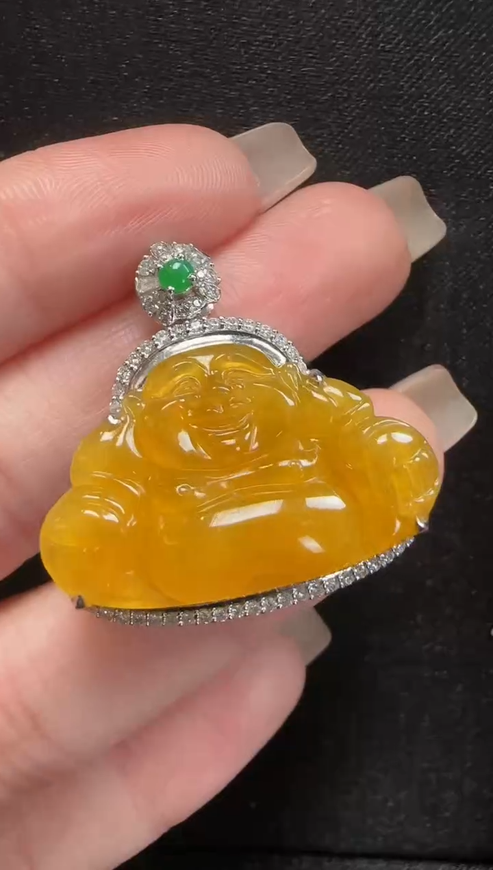 【闪购商品】翡翠颈饰18K金镶嵌028玉佛一个