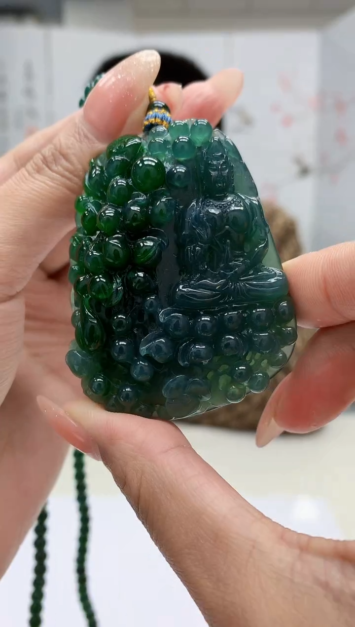 【闪购商品】定制翡翠未镶嵌4812MM-毛货挂件68赠珠链