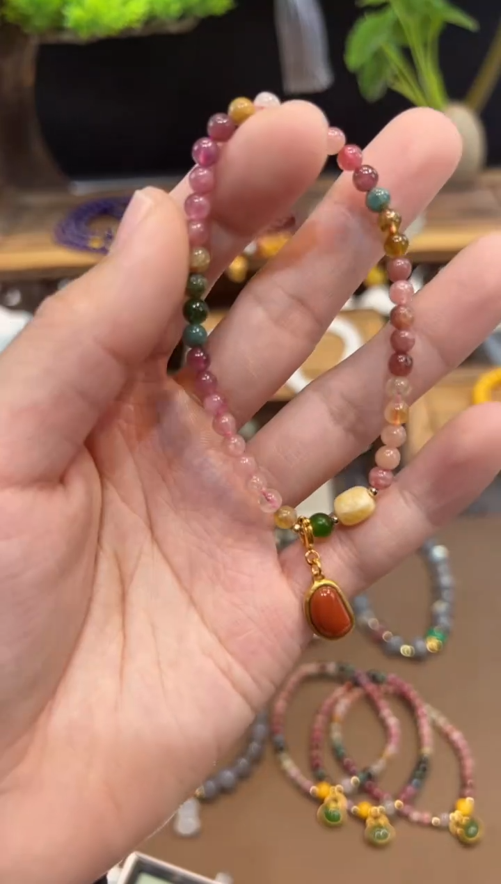 【闪购商品】碧玺手链未镶嵌手饰@@