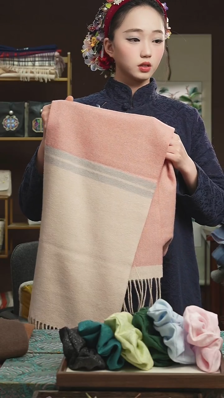 刺绣【高货】湘传礼羊毛围巾