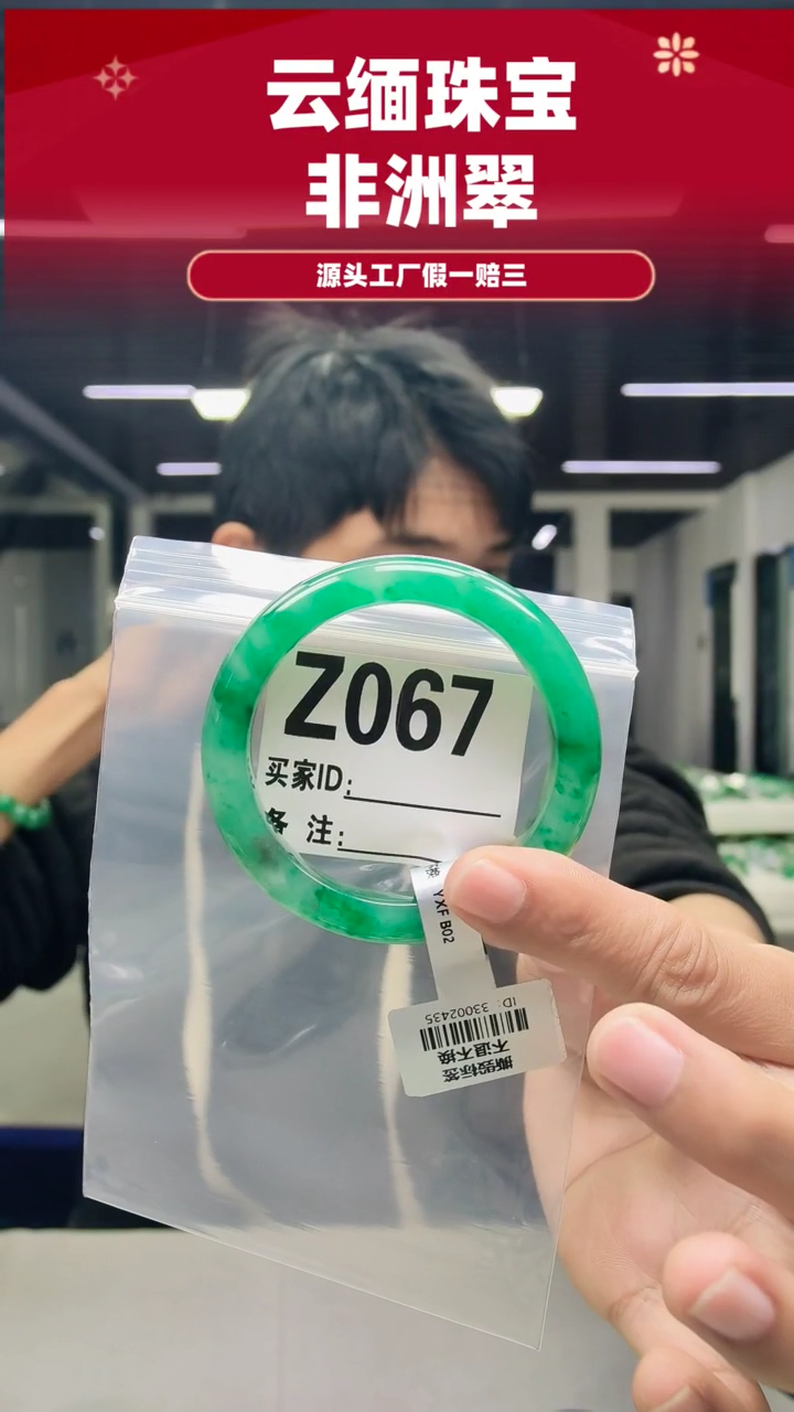 未镶嵌手镯石英质玉（非洲翠）55圈口Z067