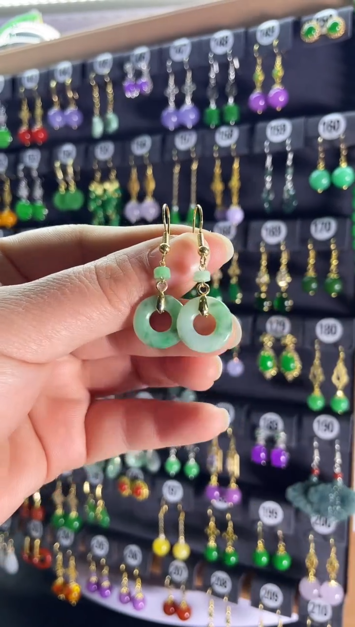 【闪购商品】翡翠耳饰银S925镶嵌020....