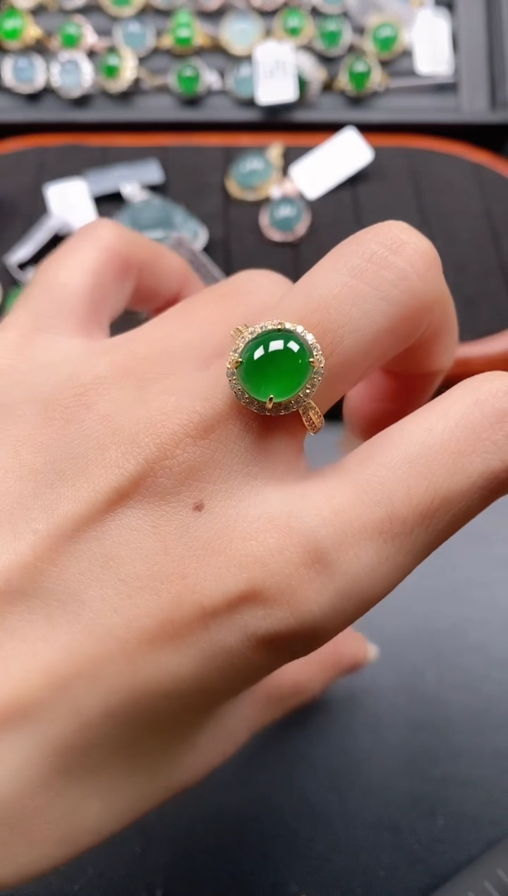 银S925镶嵌戒指翡翠11111