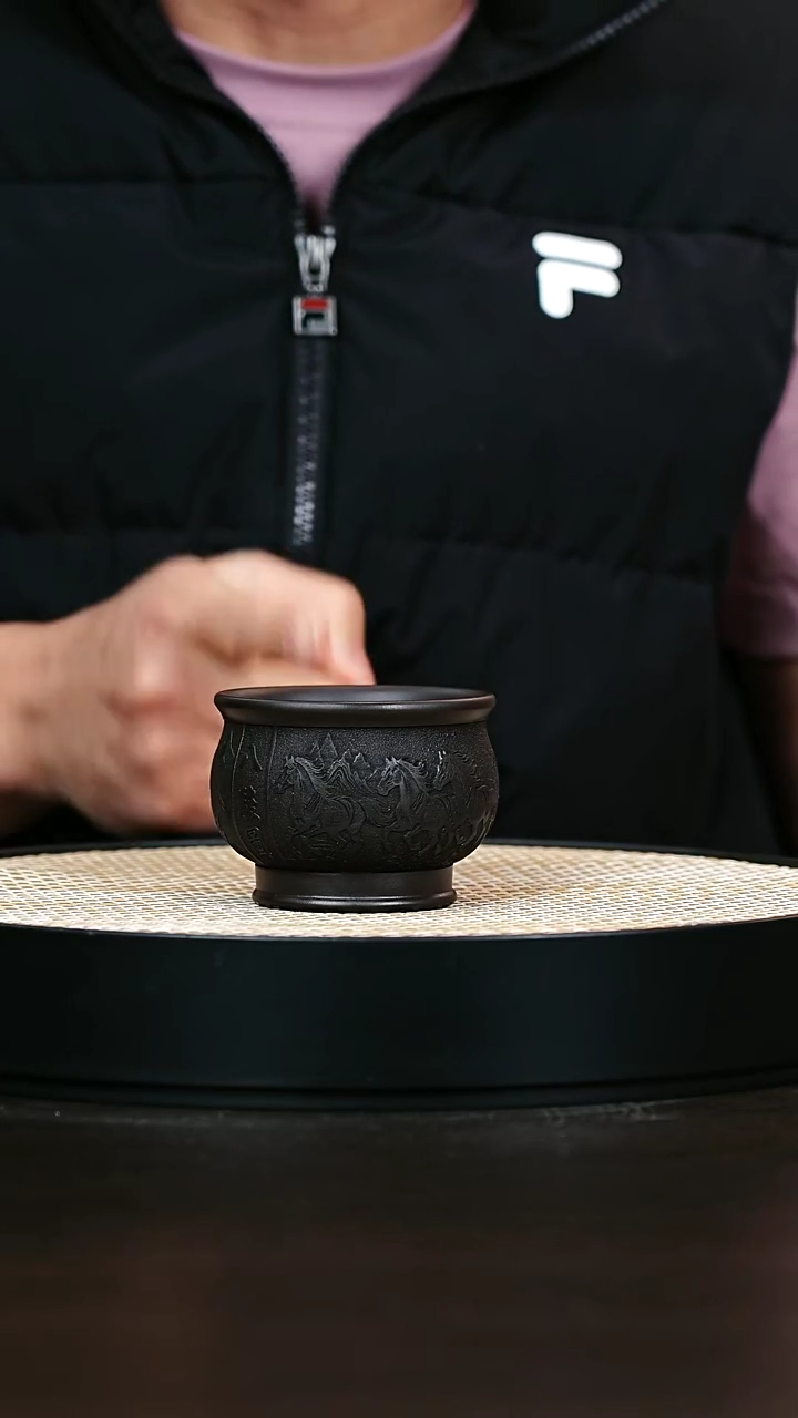 茶壶紫砂石黄八骏主人杯