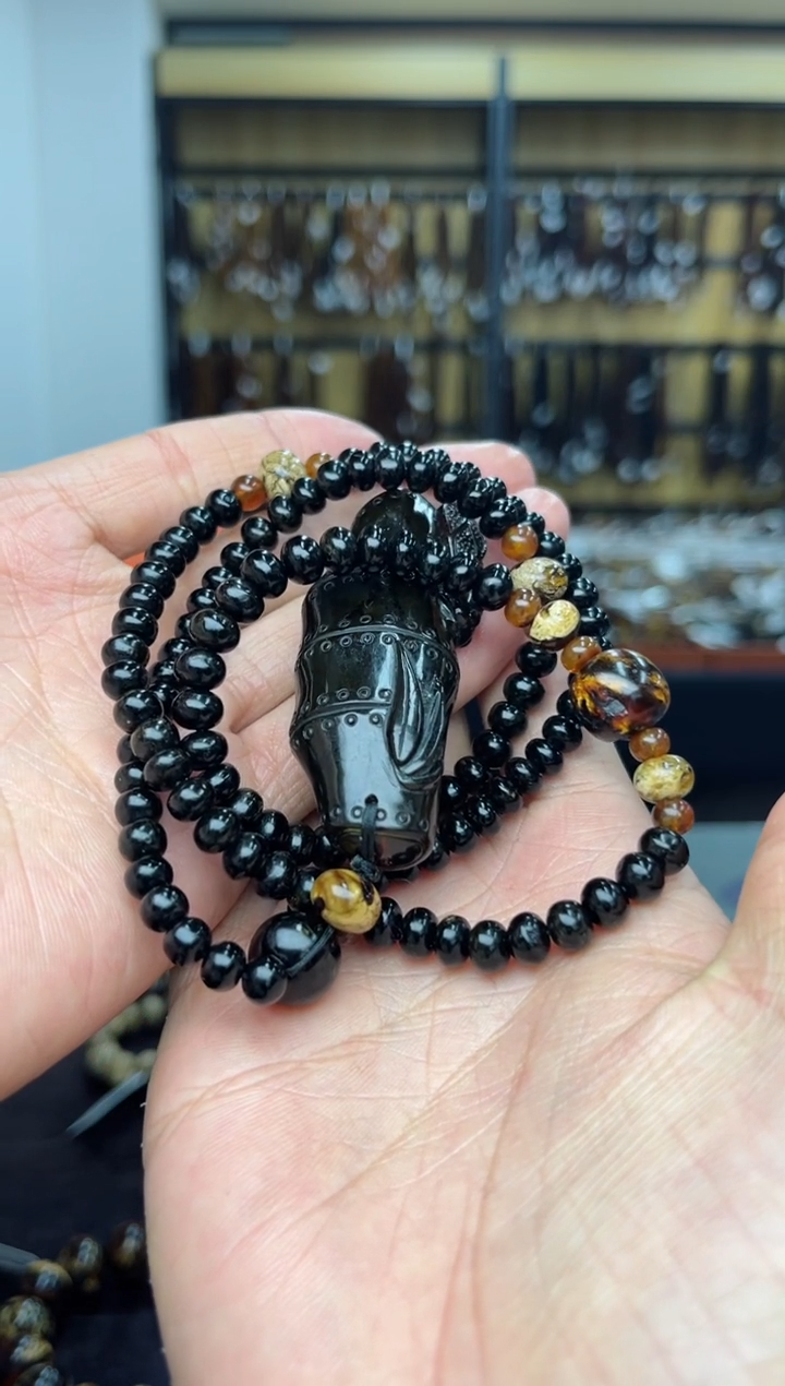 【闪购商品】琥珀裸石未镶嵌抚顺琥珀翳珀设计款项链