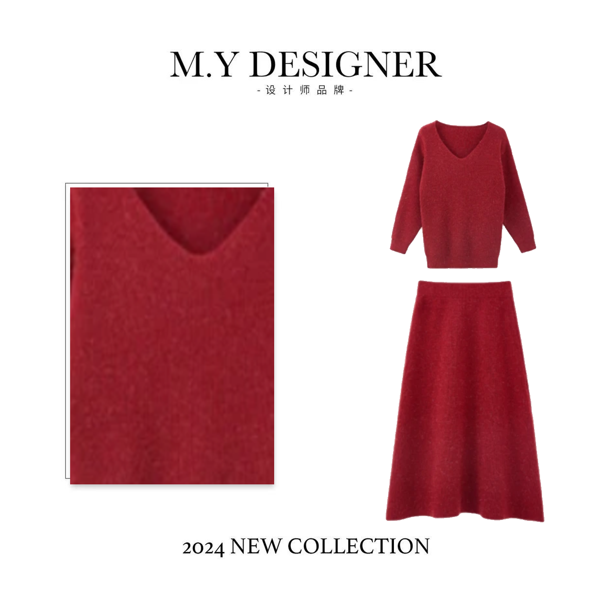 M.Y媛总 潮流时尚百搭圆领秋冬气质女装针织衫-8720